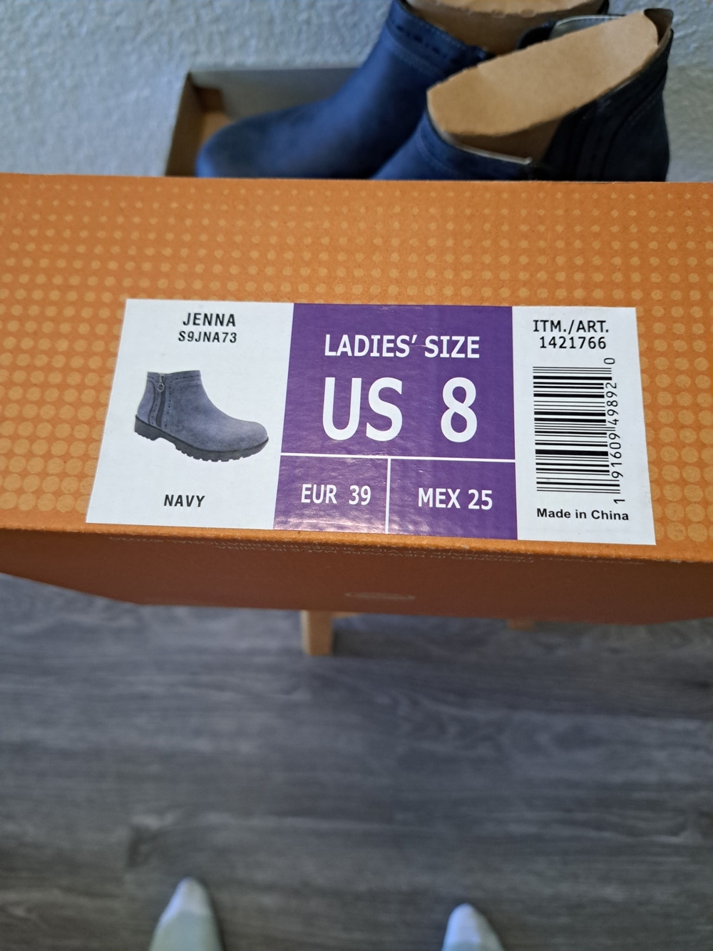 Navy Women's Ankle Booties - Sleek Side-Zip Comfort - Picture 2 of 4